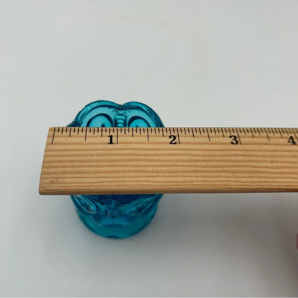 Vintage LE Smith Glass Moon & Stars Toothpick Holders - Green and Blue - Picture 8 of 9